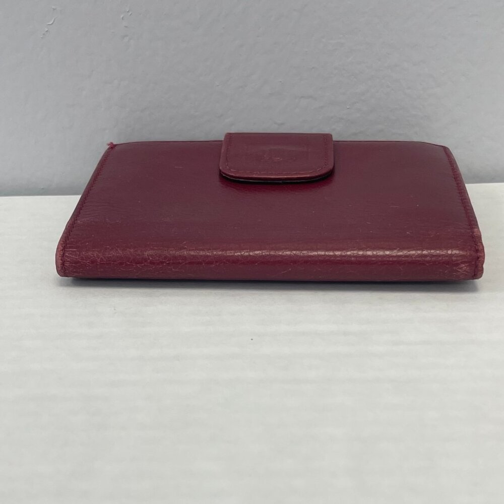 Celine Vintage Bordeaux Compact Wallet w/ Kisslock Coin Compartment - Preowned - Picture 5 of 14
